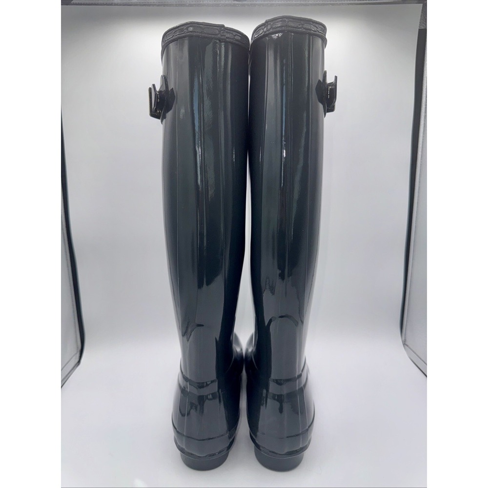 Hunter Original Tall Gloss Rain Boots Women's Size 8 Charcoal Gray - Picture 7 of 13